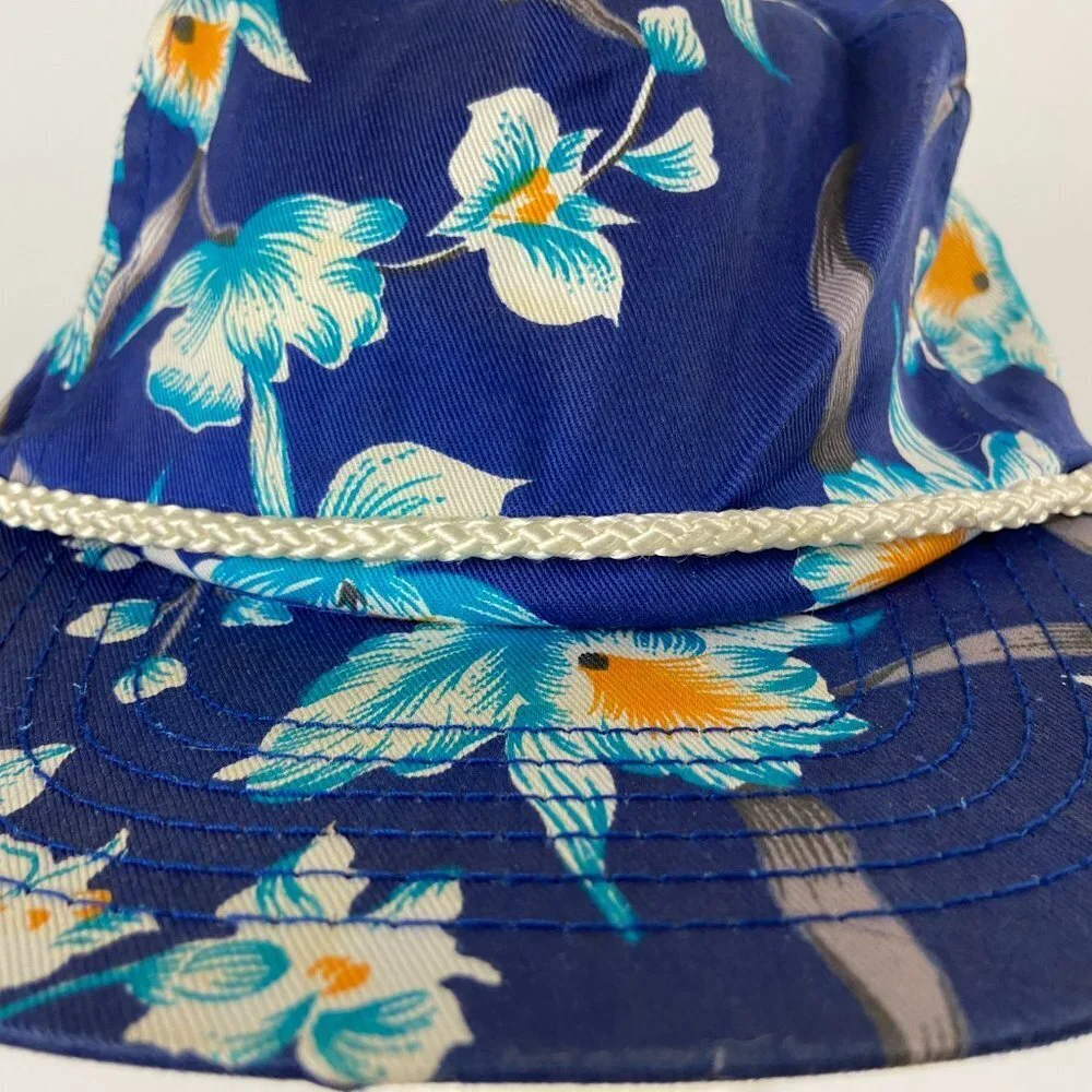 Vintage Hawaiian Floral Baseball Cap Cotton
